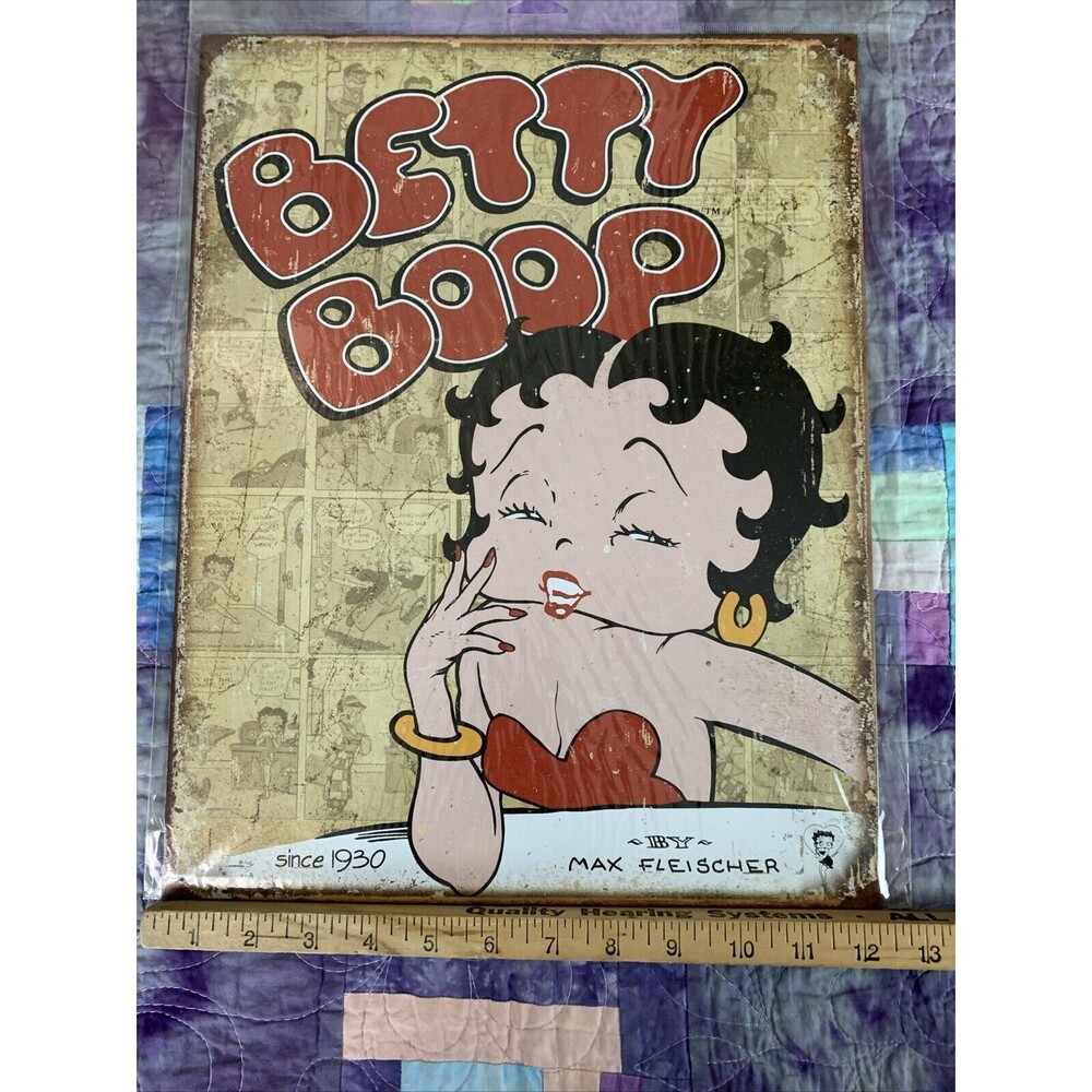 Retro Panel Metal Betty Boop Wall Deco 12.5x16 by Max Fleischer Man Cave Decor - Picture 2 of 3